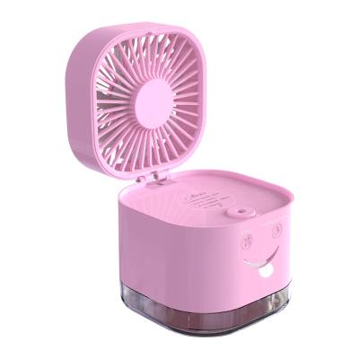 China With humidifier and 3 light to 1 functions air and led rechargeable mist humidifier fan with night light for sale