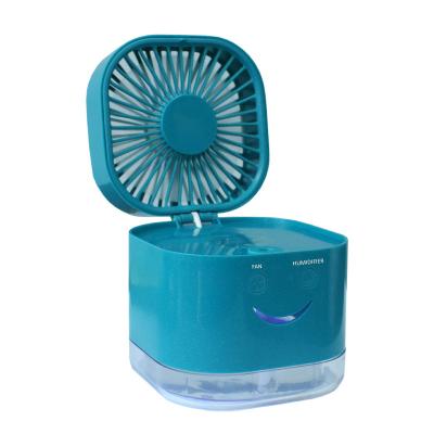 China With humidifier and light 3 in 1 functions portable air cooler humidifier 2000mah rechargeable rechargeable fan with water for sale