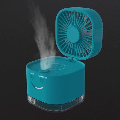 China With Humidifier and Light OEM ODM Desktop Jet Humidifier Portable Rechargeable Fan with Mist for sale