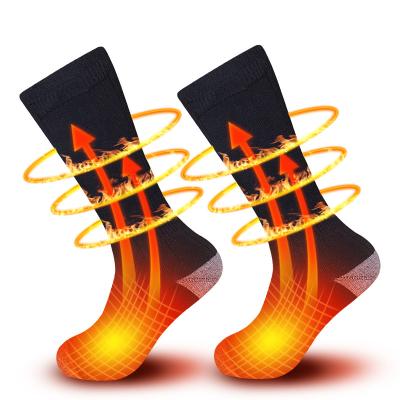 China Winter Black QUICK DRY Christmas Rechargeable Battery Socks Bamboo Electric Wireless Smartheating Socks for sale