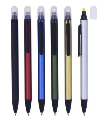 China Factory Price Biservice Highlighter Bar Double Headed Pen Aluminum Ball Pen Eco-Friendly Eco-Friendly Pen for sale