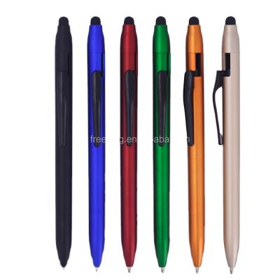 China 2021 Hot Sale Eco-friendly Custom Clip Logo Ball Pen Black Metal Promotional Tip Pen With Stylus for sale