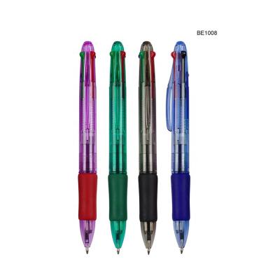 China Cheap Factory Eco-friendly Sale 4 Colors In 1 Pen Office Pen Colored Barrel Multi Color Ballpoint Pen for sale