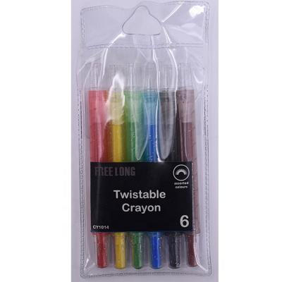 China 2022 Plastic Twistable Pencil Various Good Quality Short Style 12 Colors Eco-friendly Art Drawing Crayons for sale