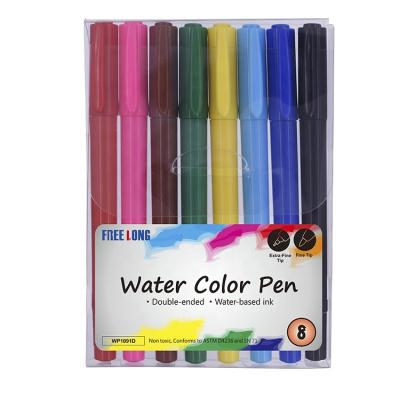 China Custom High Quality Water Based Dual Ink Drawing Pen Eco-friendly 12 Colors Water Color Pen For Kids for sale