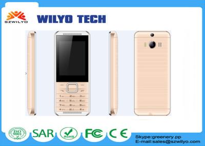 China 2.4 Inch Display Bar Phone Dual Sim Gold Video Recorder 32M + 32M for sale