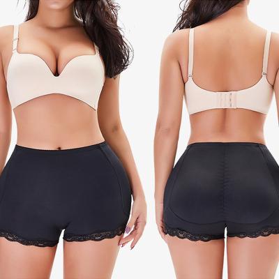 China Antibacterial Sponge Pad Shapewear Body Wants Buttocks Non-trace Plump Lace Bottoming Underwear Women Flat Angle Butt Augmentation Pants for sale