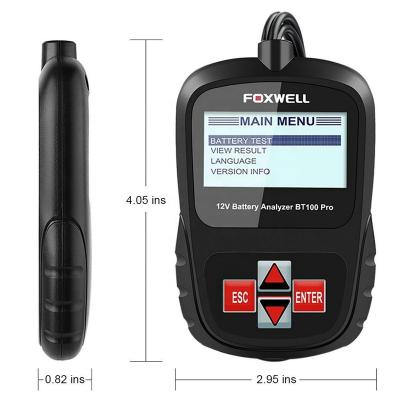 China For All Cars 12V Universal Automotive Battery Tester Analyzer Foxwell BT100 Battery Tester Detect Diagnostic Equipment with Cheap Price for sale