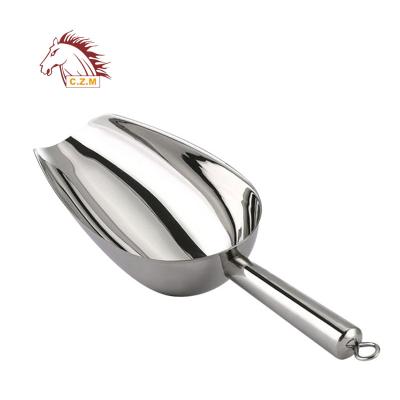 China Sustainable Ice Cube Scoop Candy Scoop Stainless Steel Food Scoop Shovel Metal For Kitchen Bar Store for sale