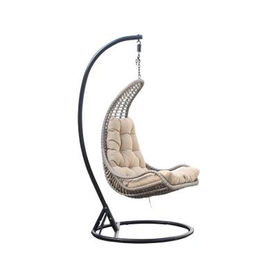 China Modern Cheap Hanging Outdoor Steel Swing Chair Tube Patio Swings Rattan Hanging Chair for sale