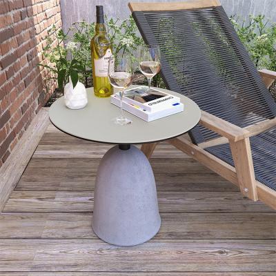 China Gary Material Hot Sale GRC Small Beverage Shop Gary Material Modern Table Round Concrete Coffee Table for sale