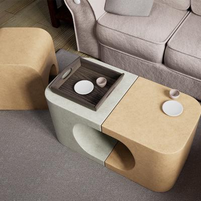 China GRC material modern minimalist living room concrete coffee tables can be freely combined side table for sale