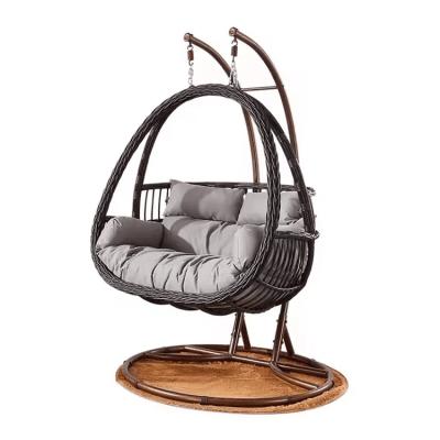 China Modern Patio Swings Outdoor Bedroom Patio Rattan Chair Rattan Swing Eggs Double Swing Bench Chair for sale