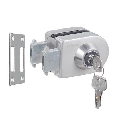 China Aluminum alloy single key glass precision lock cylinder door set lock casting glass door lock for sale