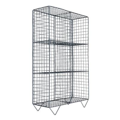 China Sustainable Wire Shelving Metal Wall Mount Industrial Style Basket Magazine Storage Shelves Racks for sale