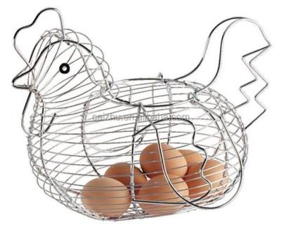 China New Viable Kitchen Wire Craft Chicken Egg Basket Easter Egg Basket Gifts Basket for sale