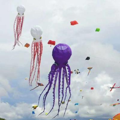 China Hot Selling Nylon 12m Length 3D Chinese Nylon Inflatable Octopus Kite For Adults for sale