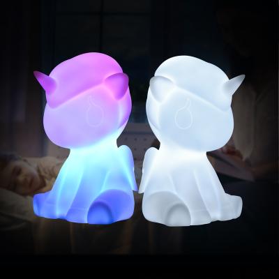 China Modern Top Sale BPA BSCI PVC Rechargeable Soft Bed Side Led Cute Unicorn Baby Night Lamp for sale