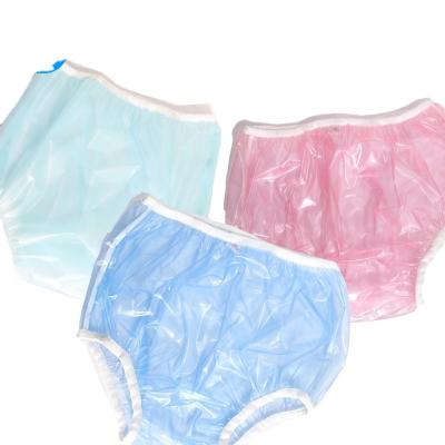 China New Wholesale PVC Printed Adult Baby Pants Cheap Plastic Adult Waterproof Plastic Trousers Pants for sale