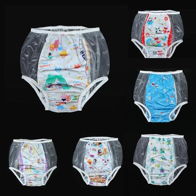 China 2021 Printed PVC Cheap Colorful Diaper Pants Waterproof Plastic Pants PVC Adult Babies In PVC Pants for sale