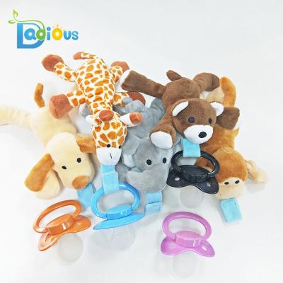 China BPA Free Bulk ABDL 26 Designs Adult Baby Pacifiers With Plush Toys Pacifier Chain Clip Holder for sale