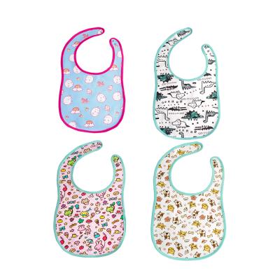 China Viable Four Designs Waterproof Large Adult Baby Cotton Bandana Bibs Baby Bibs for sale