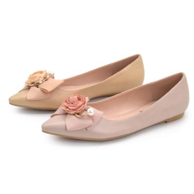 China 2021 New Flower Flat Outdoor Shoe Accessories Single Ballerina Women's Flat Shoes for sale