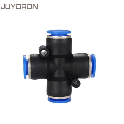 China Hotels PZA Pneumatic Fittings For Air/Water Hose Tube Connector 4/6/8/10/12/14/16mm Pneumatic Plastic Push In Quick Connector for sale