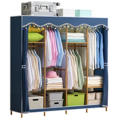 China Modern Collapsible Frame Foldable Modern Foldable Cabinet System Wardrobe Cloth Furniture Bedroom Vendor Factory Simple Clothes Organizer for sale