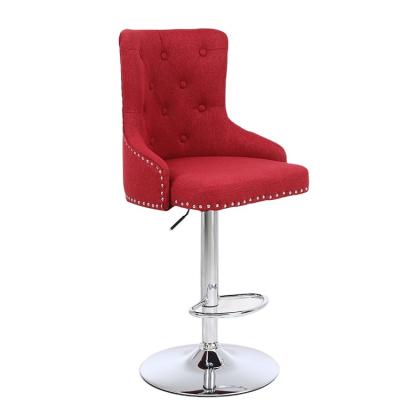 China Function Modern Adjustable Swivel Fabric Modern Bar Stools for sale