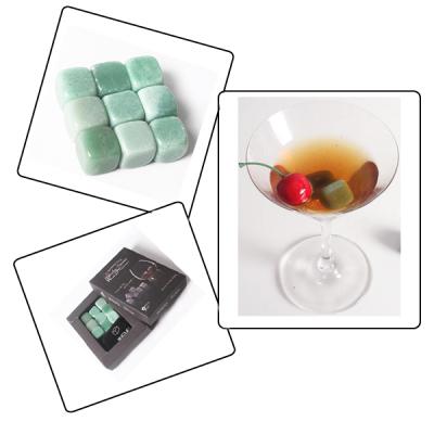 China Wholesale Eco-Friendly Disposable Aventurine Whiskey Stones Whiskey Ice Cube Stone for sale