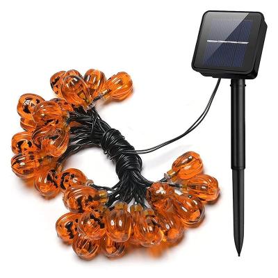 China Hot Sale 20/30/50 LED Garden Halloween Decorative Pumpkin Lights Outdoor Solar Fairy Lantern String Light for sale