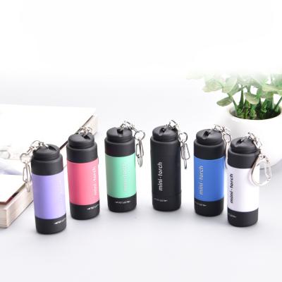 China Emergency Mini Portable LED Torch Mini Portable LED Flashlight USB Chain Head Chain Rechargeable LED Small Torch Flashlight for sale