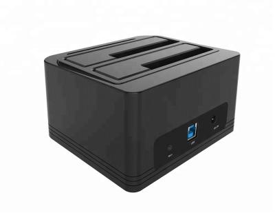 China HDD/SSD USB3.0 to SATA Dual Bay Hard Drive Clone Docking Station for sale