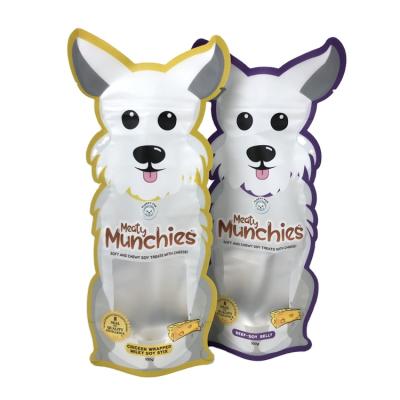 China Security Customized Candy Cookie 3.5g Zip Lock Irregular Shaped Dog Chews Treats Packaging Mylar Bag for sale