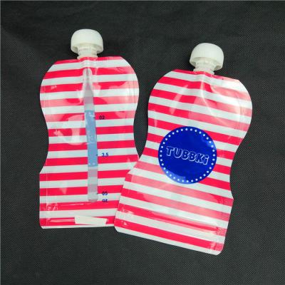 China Safety Custom Printed Plastic Bags 10-500ml Liquid Food Pouch Packaging Baby Food Drink Spouted Rotary Spout Pouch for sale