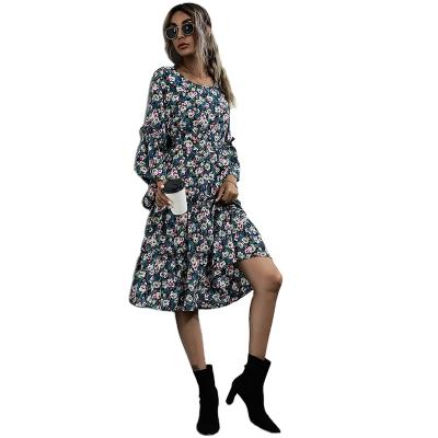 China 2021 manufacturer fresh floral high quality wholesale hot sale ladies summer anti-static dress for sale