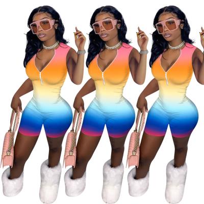 China New Tie Dye Elegant Women's Sleeveless Jumpsuit QUICK DRY Rompers One Piece Women Overalls Onesie for sale