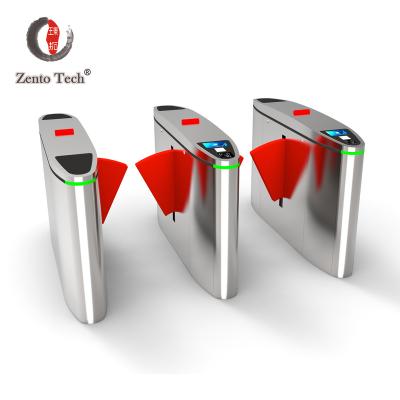 China 304stainless Steel Zento RFID Security Gate Reading Control Supermarket Exit Automatic Installed Guardrail People Flap Turnstile Counter for sale