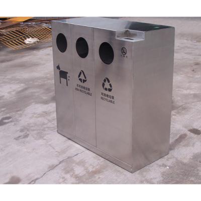 China Sustainable Stainless Steel Double Waste Bin , Double Bin Bin Bins , Stainless Steel Bin Design for sale