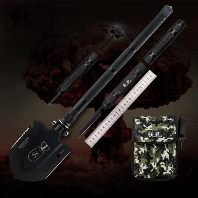 China Multifunctional Tactical Engineer Shovel Toughness Alloy Black Blade L67cm for sale