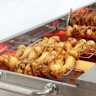 China Meat processing plant manufacturers direct duck commercial roast chicken oven charcoal/gas roast chicken automatic electric heating rotary machine for sale