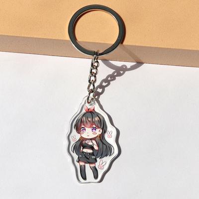 China Fashion Free Sample Design Anime Acrylic Keychains Holographic Lightweight Clear Custom Free for sale