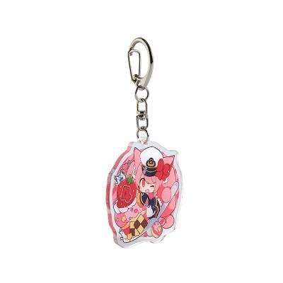 China Fashion custom transparent hologram stick your own design kawaii anime acrylic key chain for kids gifts for sale