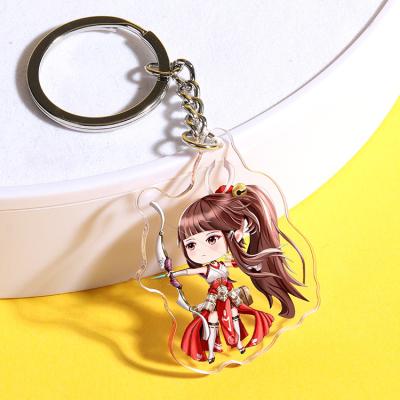 China Fashion Free Samples Personalized Cartoon Holographic Charms Customized Clear Logo Anime Acrylic Key Chain Custom for sale