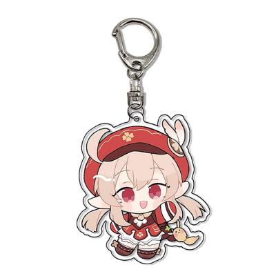 China Cheap fashion promotion gifts custom clear logo anime plastic cartoon charms key chain for sale