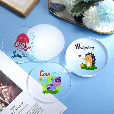 China Viable Wholesale High Quality Fashion Design Plastic Coaster Printed Custom Round Acrylic Coasters For Drinks for sale