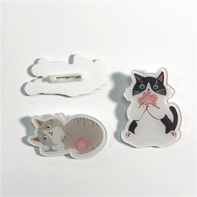 China Custom Fashion Nickel Free Cartoon Shape Printed Acrylic Pin Badges For Children Gifts for sale