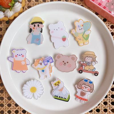 China Factory nickel free wholslae fashion small cartoon brooch acrylic plastic custom logo pin badges for sale