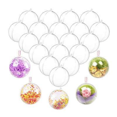 China China Custom Size Durable Clear Openable Plastic Baubles Balls Birthday Wedding Christmas Ornament for sale